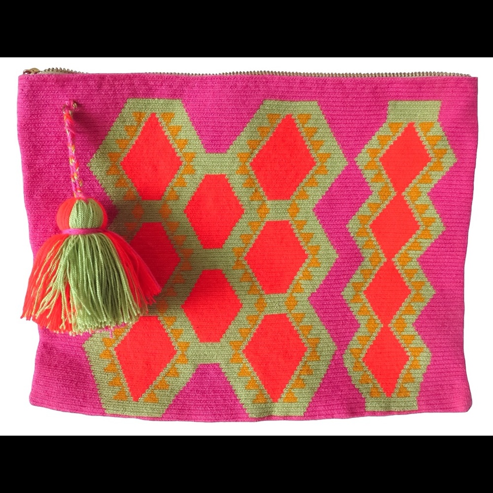 OOAK Original Wayúu MOCHILA Bag Pink Large